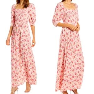 Something Navy Pink Floral Maxi Dress